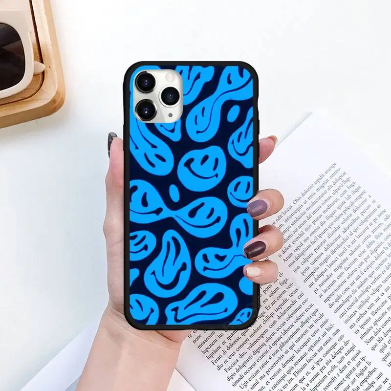 

trippy smiley face Phone Cases for iPhone 11 12 pro XS MAX 8 7 6 6S Plus X 5S SE 2020 XR Luxury brand shell funda coque
