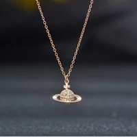 planet necklace japanese contracted micro inset zircon pendant ins korean personality short clavicle chain female necklace