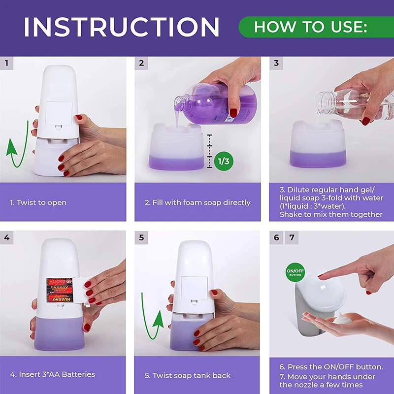 

Automatic Foam Soap Dispenser Smart Sensor Liquid Soap Dispenser Intelligent Induction Foam Dispenser Touchless Hand Sanitizer