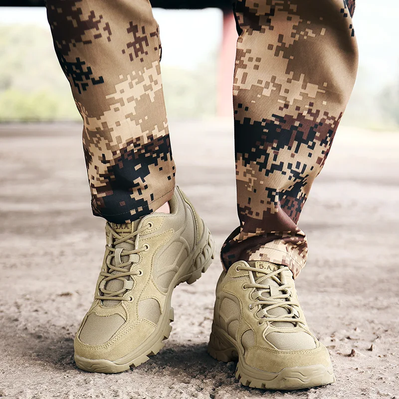 Военные кожаные боевые ботинки Мужская пехотная тактическая тренировочная