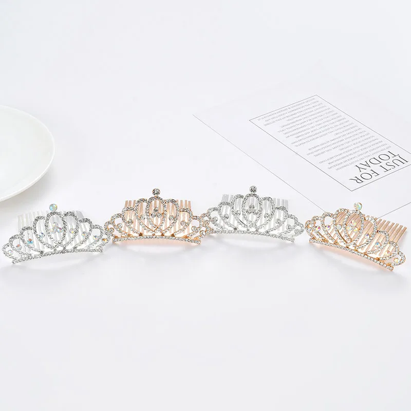 1 шт./лот Золотой горный хрусталь корона для Девочки повязка на голову вечеринка