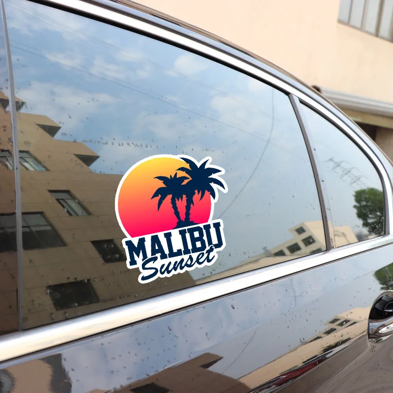 

11CM* 11.9cm Personality Malibu Sunset Car Sticker PVC Waterproof Sunscreen Decal Auto Accessories