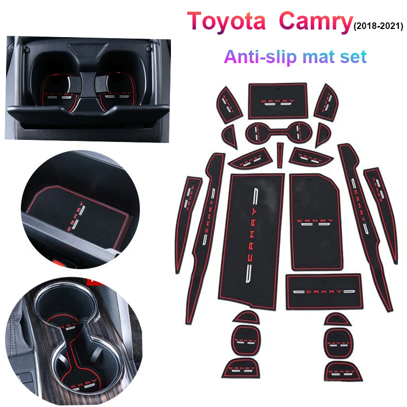 

Силиконовый Противоскользящий амортизирующий коврик для Toyota Camry, коврик для дверного слота, коврик для хранения, коврик, автомобильные аксе...