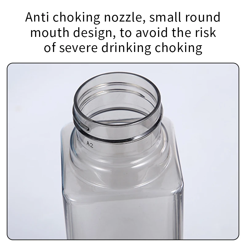 

1Pc 500ml Transparent Square Plastic Matte Water Cup Water Milk Cup Cup Juice Portable Rope Outdoor Cold Sports