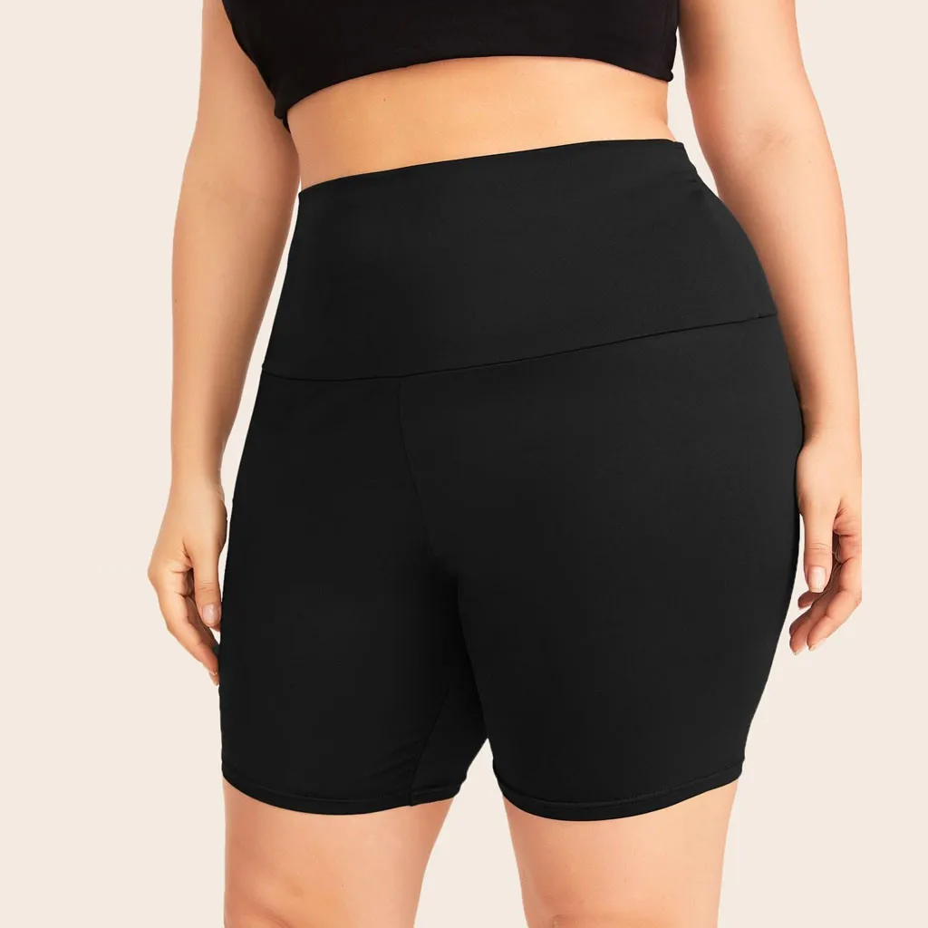 Women Shorts High Waist Cut out Elastic Short Leggings Casual Compression Bottoms Slim Exercise Outwear Black | Женская одежда