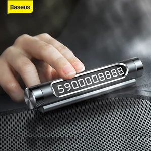baseus mini car temporary parking card phone number luminous switchable telephone number car park styling automobile accessories free global shipping