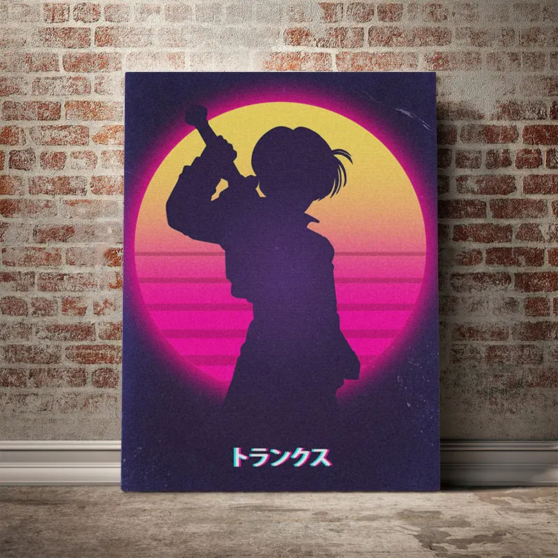 

Trunks retrowave Synthwave 80s Poster Canvas Wall Art Decoration prints for living Kid Children room Home bedroom decor painting