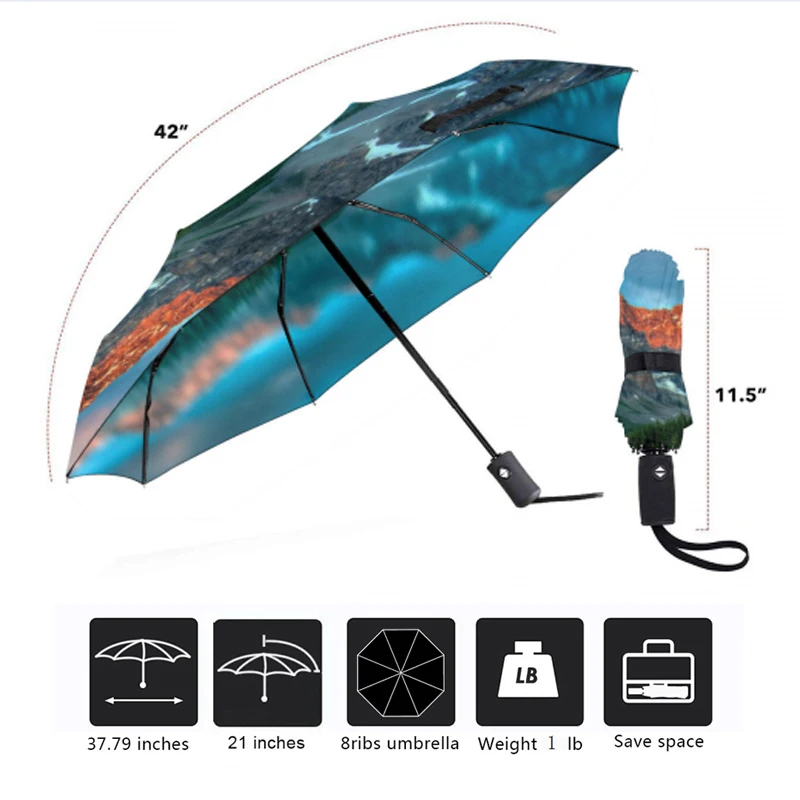 3 складной полностью автоматический зонт мужской коммерческий компактный