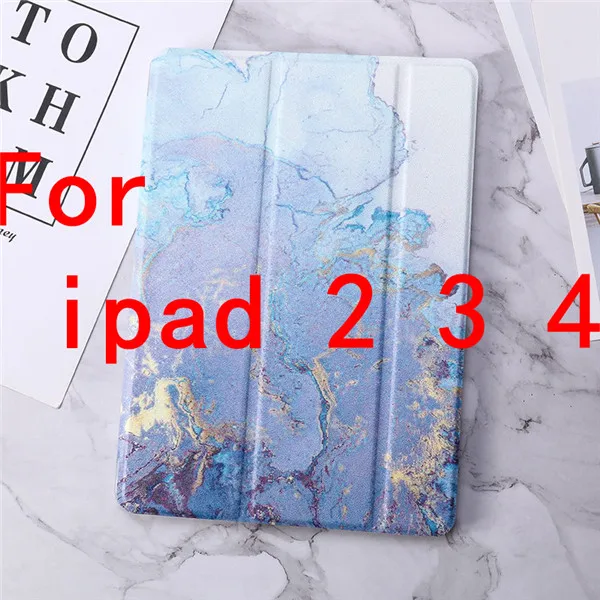 Для iPad 2/3/4 iPad Air/Air 2 мраморный узор силиконовый чехол s для iPad 9,7 Pro 10,5 iPad Air 3 Mini 123 Mini 4 5 Чехол - Цвет: blue