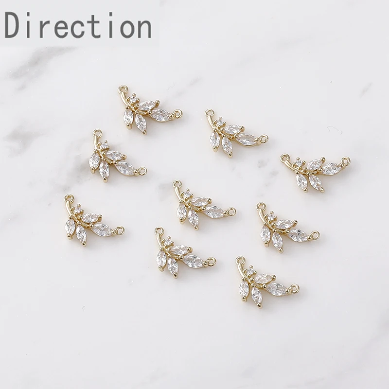 Подвесные одиночные и двойные маленькие листья дерева с золотым покрытием 14