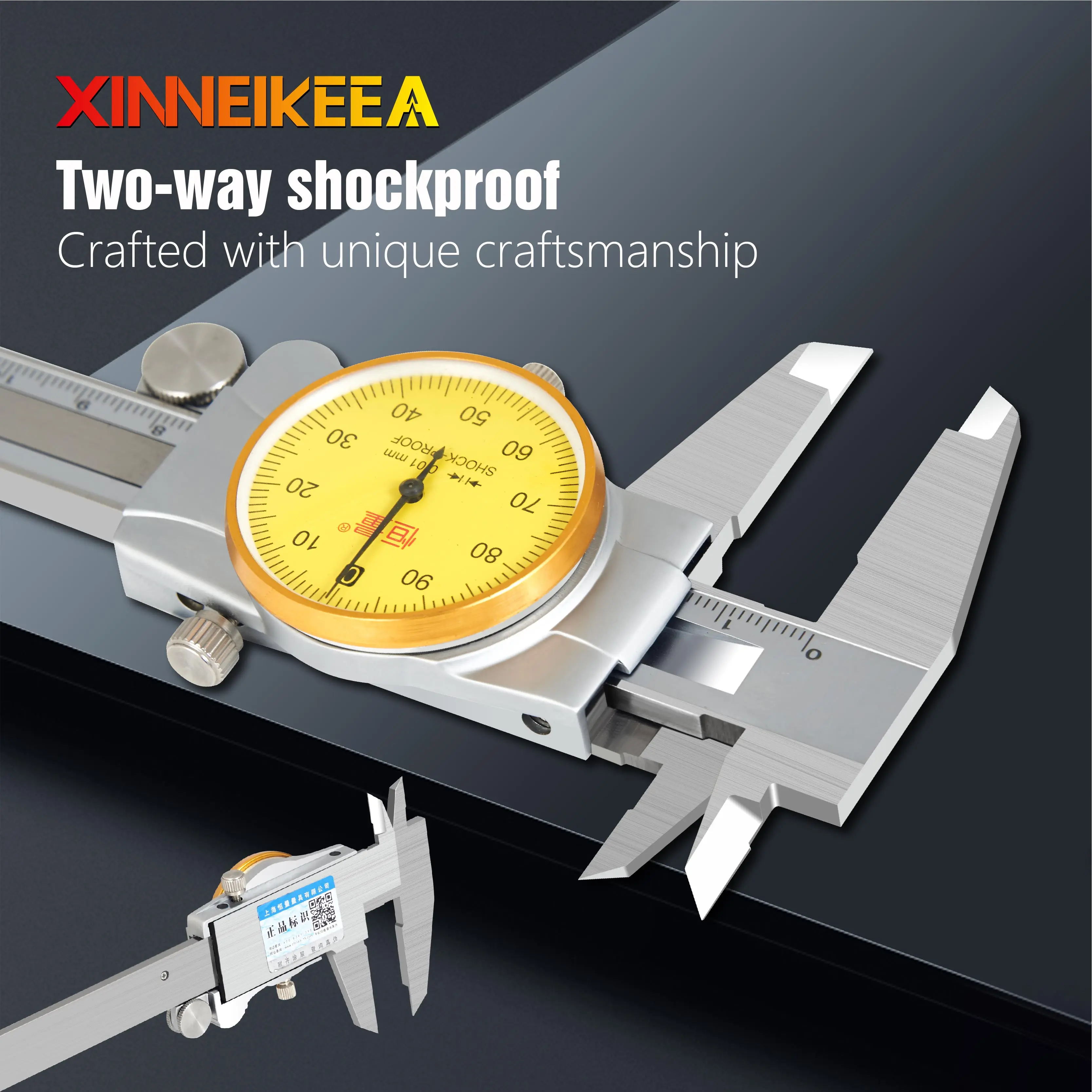 Stainless Steel Caliper Metal Case With Watch 4CR13 High Strength Measuring Tool Instrument | Инструменты