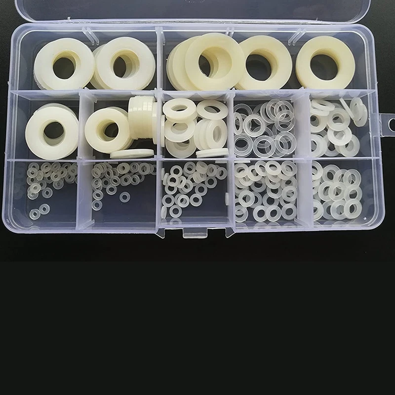 

JFBL Hot 245x Nylon Flat Washers, Washers Plastic Gaskets(White) & 100Pcs 304 Stainless Steel Single Ear Hose Clamps