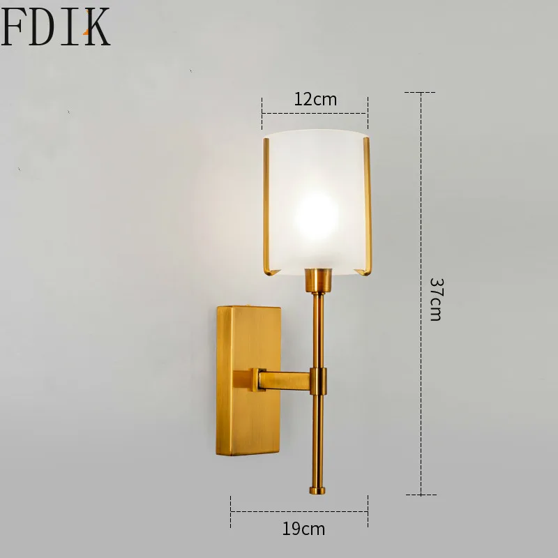 Скандинавский стеклянный настенный светильник современный Золотой