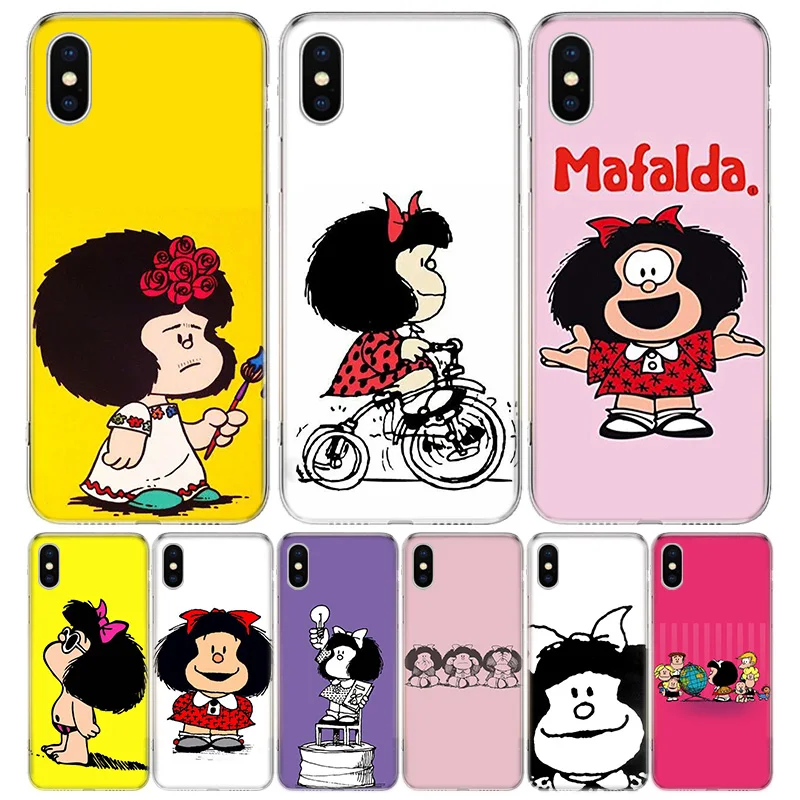 

Mafalda 1 Phone Case For iPhone 13 12 11 Pro Max 6 X 8 6S 7 Plus XS XR Mini 5S SE 7P 6P Pattern Cover Coque