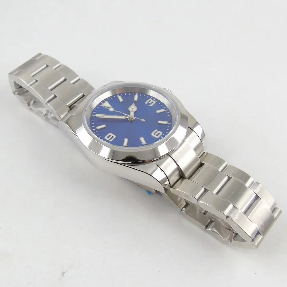 BLIGER часы 40 мм синий циферблат сапфировое Дата дисплей светящиеся стрелки MIYOTA