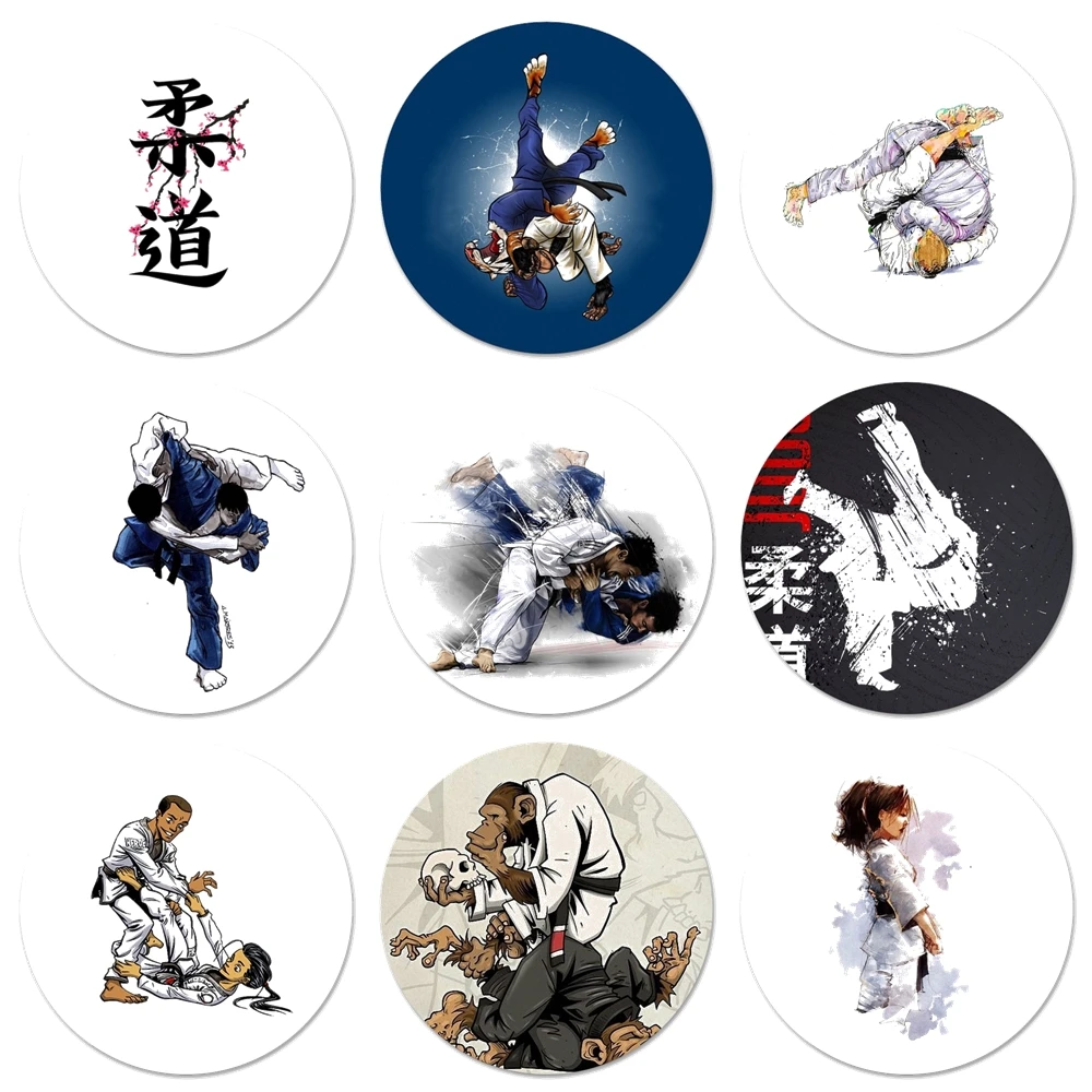 

Judo Taekwondo Icons Pins Badge Decoration Brooches Metal Badges For Backpack Decoration
