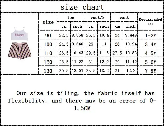 

Kids Baby Girls Off Shoulder Print Letter Tops Vest Striped Shorts Toddler Children Fashion Clothes Sets 2pcs 1-8Y