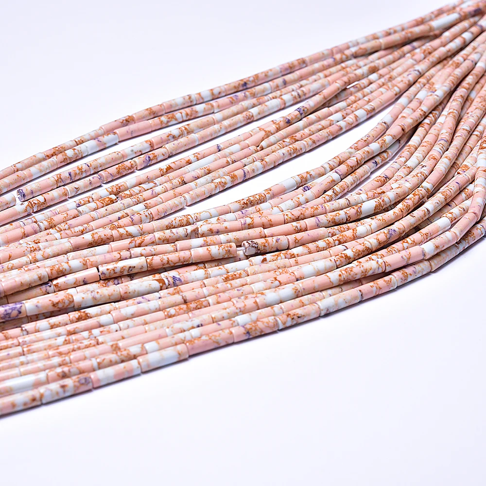 Натуральный круглой трубе каменные бусы красочные бусины 38 см прядь 4 мм x 13 для