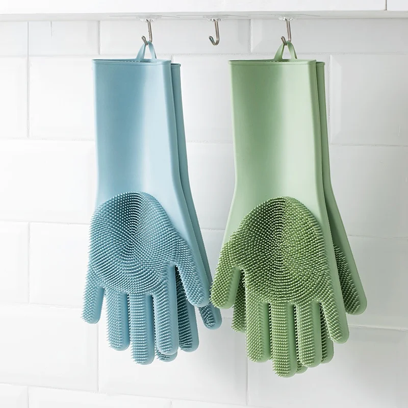 

1 pair Magic Silicone Dishwashing Cleaning Hygiene Housework Kitchen Waterproof Housework Artifact Washing Clothes Gloves