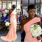 2021 Африканское платье подружки невесты на одно плечо, длинное эластичное атласное черное платье для подружки невесты, платье для подружки невесты, свадебные платья
