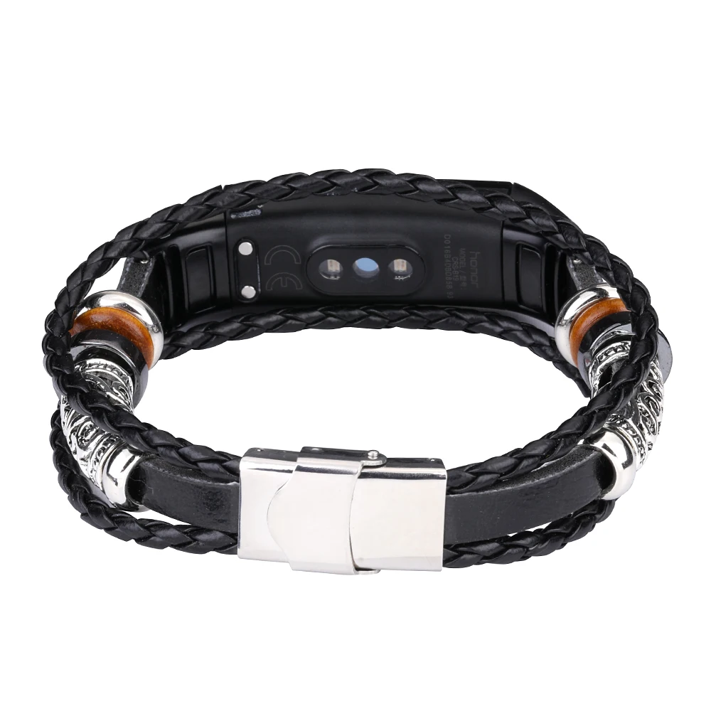 Ремешок кожаный для Huawei Honor Band 5 4 винтажный спортивный браслет смарт-часов