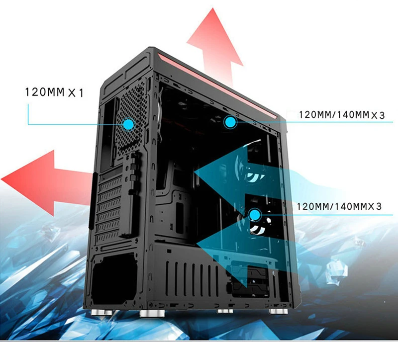 452*208*495 мм E-ATX diy игровой компьютер PC чехол боковая прозрачная стеклянная панель водяное охлаждение настольный корпус основной рамы