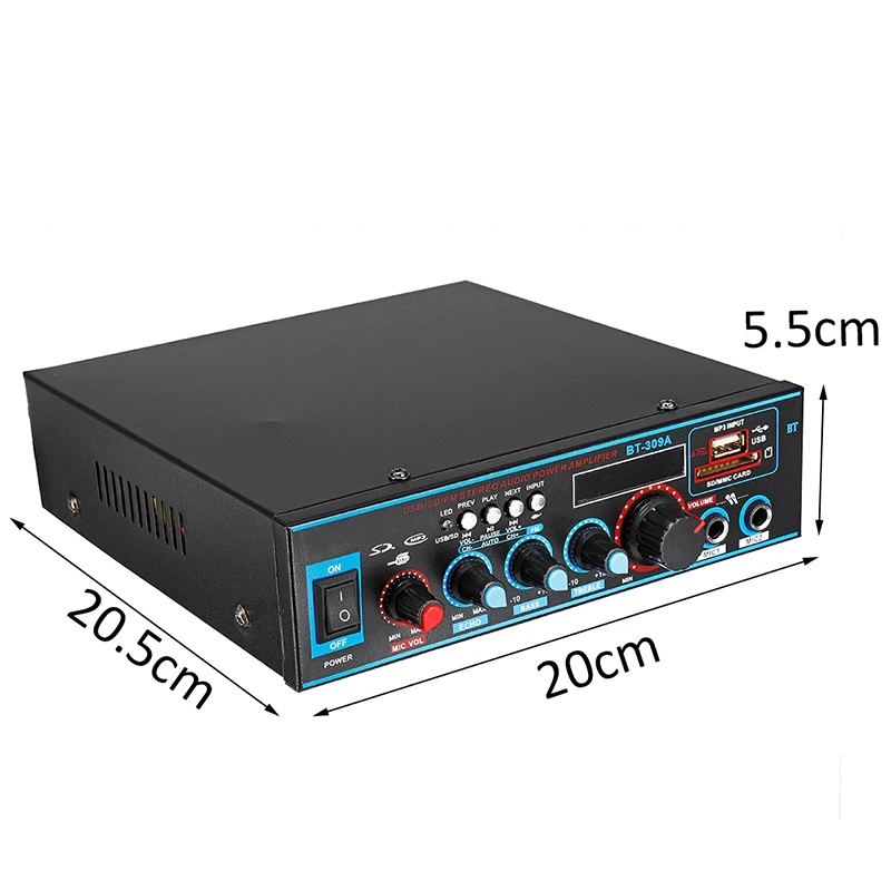 AABB-800W 12/220V HI-FI 2CH Мощность усилитель аудио дома Театр звук Системы мини Bluetooth