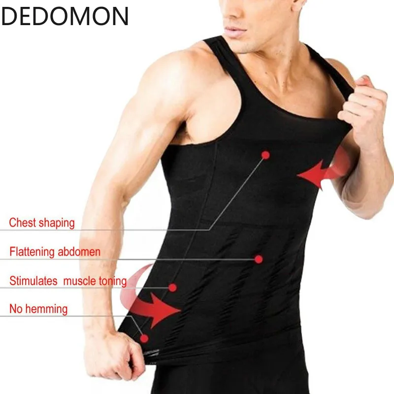 Мужская корректирующая майка без рукавов с твердым животиком для живота