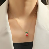 new sweet crystal necklace small fresh fruit vegetable carrot pendant necklace clavicle chain cute jewelry gifts for friend
