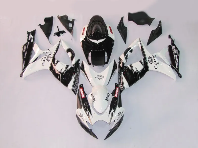 Комплект обтекателей под давлением для GSXR600 750 K6 06 07 GSXR750 GSX-R600 2006 2007 белый черный