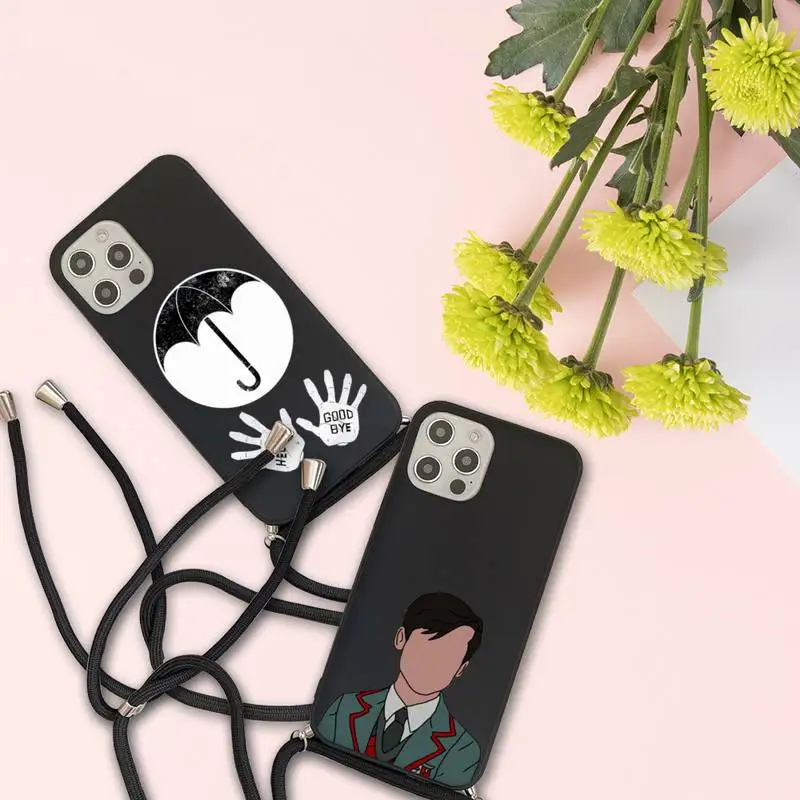 

Umbrella Academy art design Phone Case For iPhone 7 8 11 12 X XS XR MINI Pro Max Plus Strap Cord Chain Lanyard soft