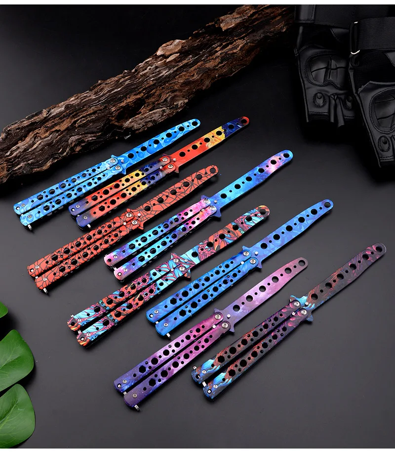 Тренировочный нож-бабочка для начинающих универсальный стальной игровой