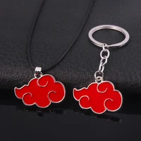 cosplay anime necklace red cloud sign akatsuki organization itachi pendant necklace rope chain cartoon fans jewelry gift