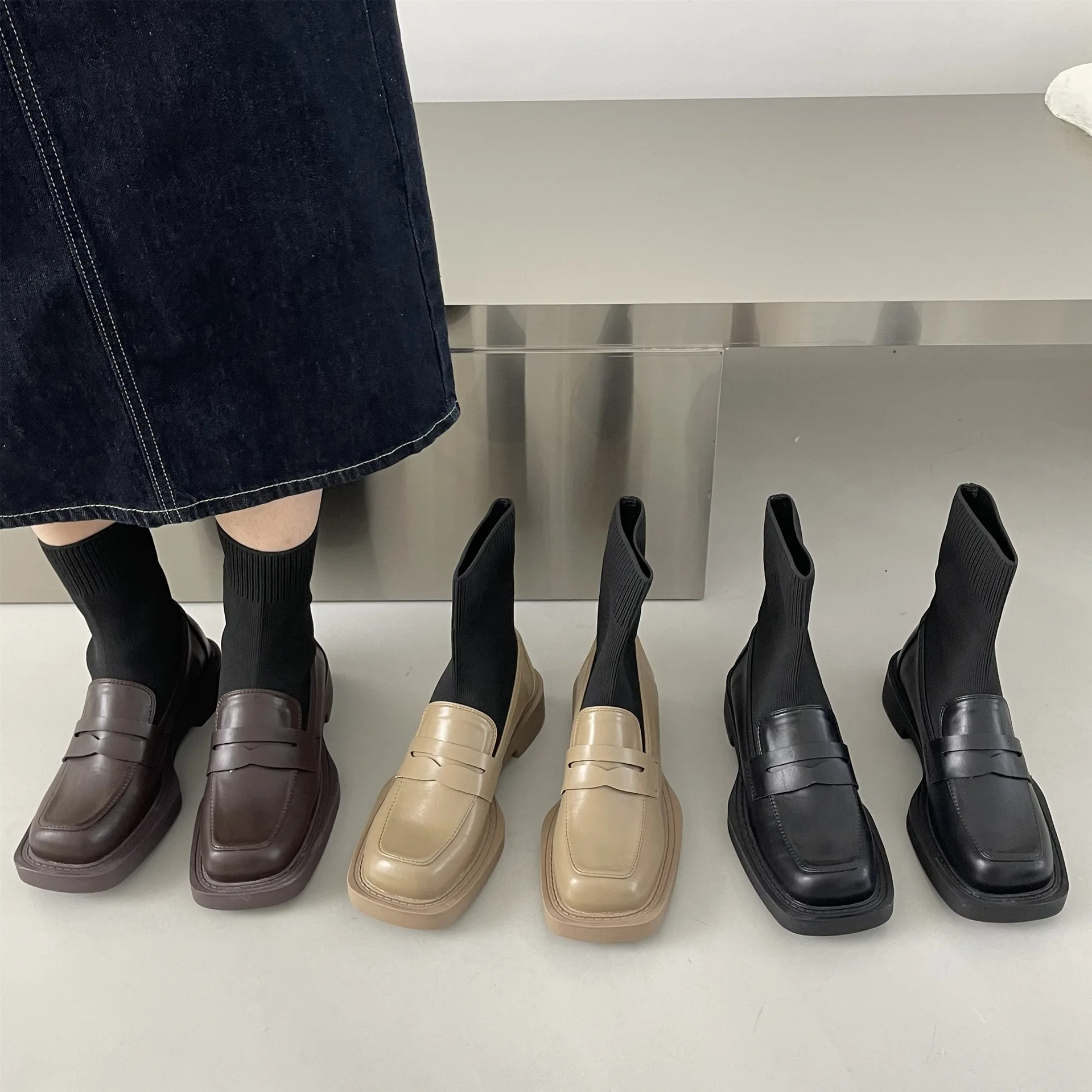 

Women's Leather Boots Flat Heel Shoes Rubber Med Basic Rome Bonded Flat Heel Women's Rubber Boots Shoes Rain Leather Med Basic R