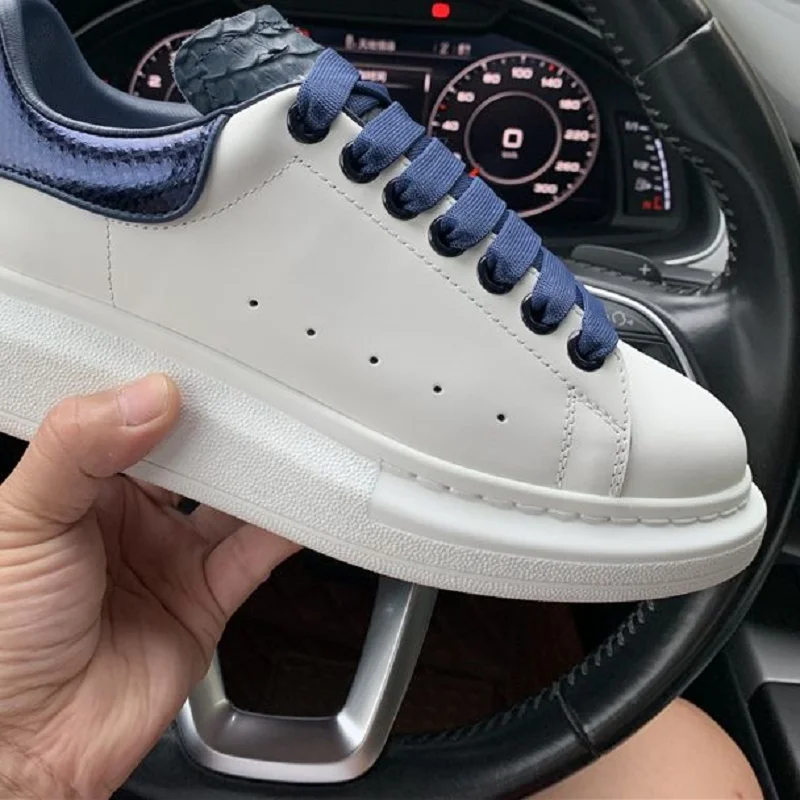 Лучшая версия коллекция 2019 года белые туфли из натуральной змеиной кожи с