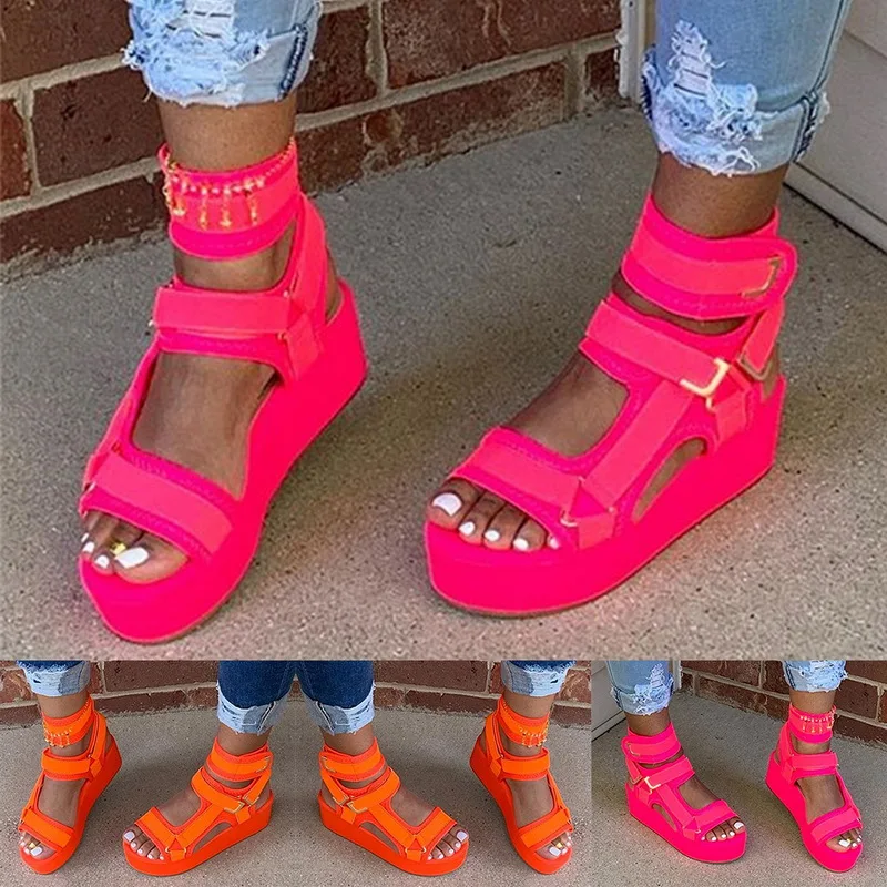 

Platform Sandals Women Shoes Summer High Heels Ladies Casual Shoes Wedge Chunky Sandals Gladiator High Top sandals