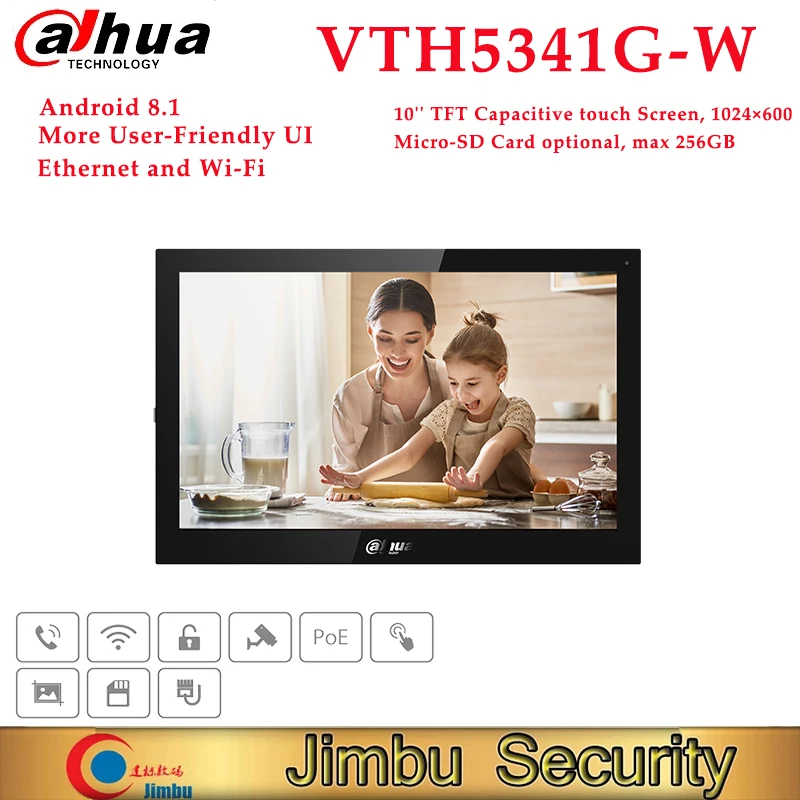 

Dahua WiFi POE Video Intercoms VTH5341G-W Android 10-inch digital indoor monitor Capacitive Touch Screen wired doorbell monitor
