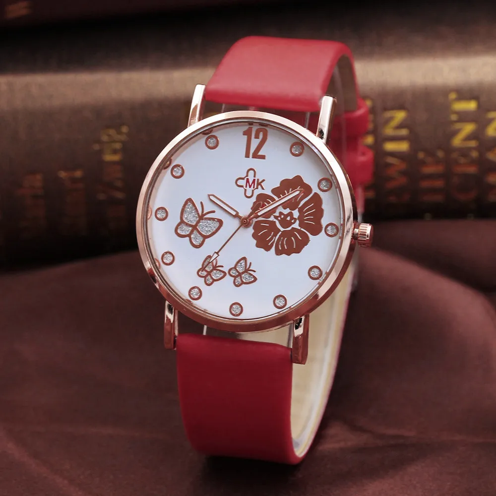 

Fashion Color Strap Digital Dial Leather Band Diamond Quartz Analog Waterproof Women Men Watches Luminous Hands Wrist Watches