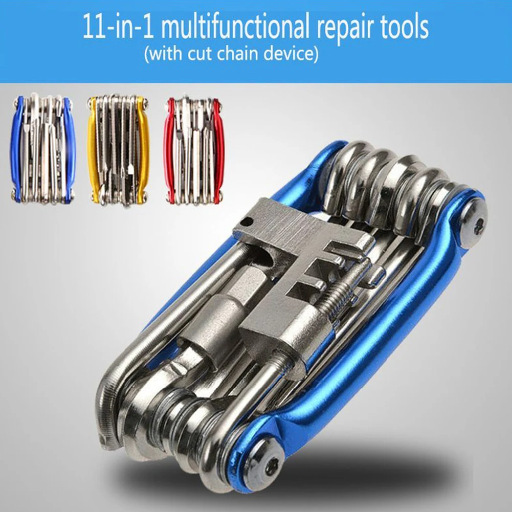 

Multifunction Tool 11 In 1 Bike Repairing Tools Set With Wrench, Screwdriver, Chain Carbon Steel Bicycle Hand Tools Multitool