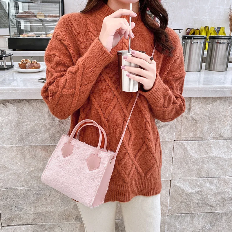 Новая сумка-мессенджер на одно плечо модная пушистая сумочка осень и зиму