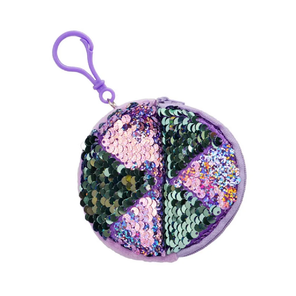 Purple Green Новинка года; 1 шт.; блестящая мини-сумка для маленьких девочек; кошельки для маленьких девочек; кошелек с блестками; Кошельки для монет - Цвет: Purple Green