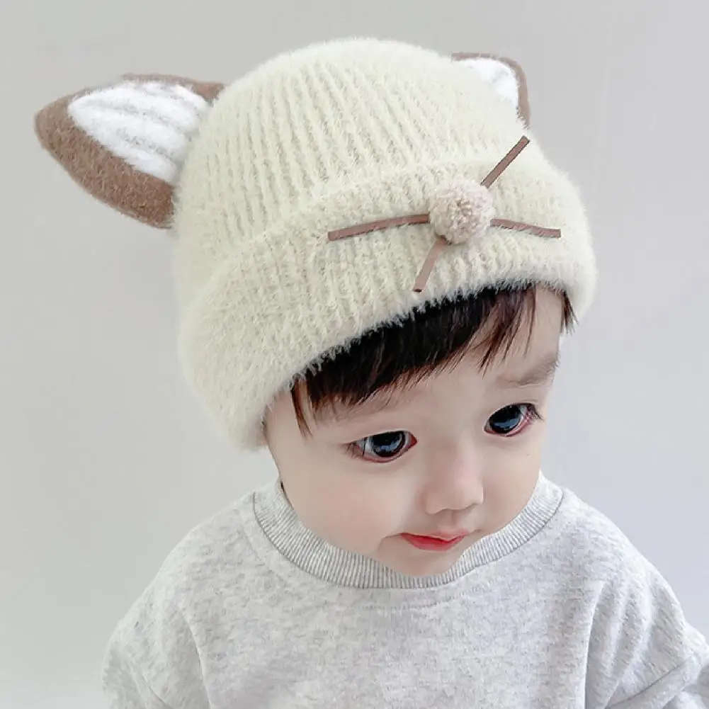 

Очаровательный внешний вид, мягкая удобная в носке детская зимняя вязаная шапка с животными, украшение для ушей, детская шапка на осень