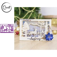 qwell christmas tree elf mountain scenery cutting dies stencil for crafts paper cards diy scrapbooking making template 2020
