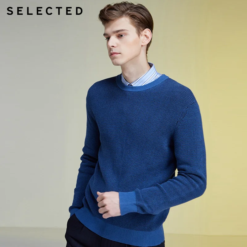 Мужской свитер из 100% хлопка с круглым вырезом | 419425506|Джемперы|