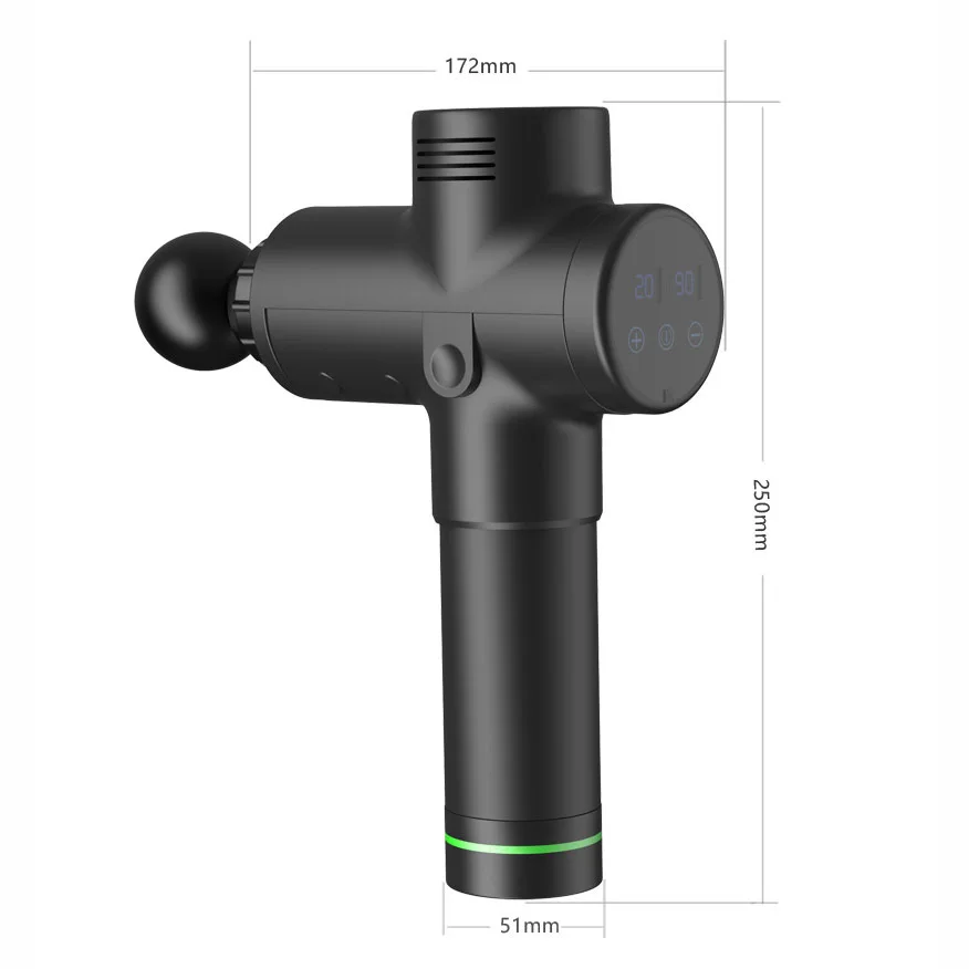30 Gear 4 Heads High Frequency Massage Gun Muscle Relaxation Body Deep Tissue Fascia Massager LCD massageador Fitness Equipment |
