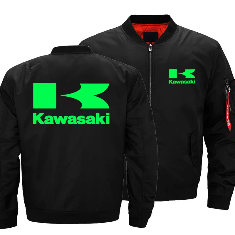 

Женская бейсбольная куртка с логотипом Kawasaki, теплая Повседневная бейсбольная куртка на молнии в стиле Харадзюку, Осень-зима 2021