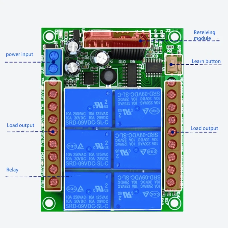 DC 12V 6 CH Channels 6CH RF Wireless Remote Control Switch System receiver transmitter Relay 315/433 MHz |