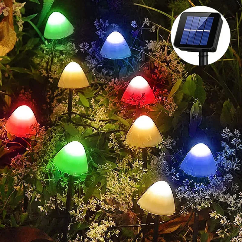 

6.5M 30Led Solar Mushroom Lights Outdoor Lawn Garden Light Waterproof Patio Pathway Backyard Home Houses Lighting Decoration