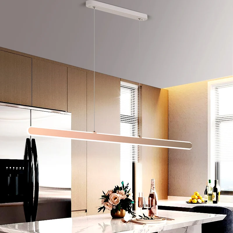 Цена Минималистичная современная светодиодная люстра, длинный светильник в скандинавском стиле для столовой, ресторана, офиса, бара, кофейни, но...