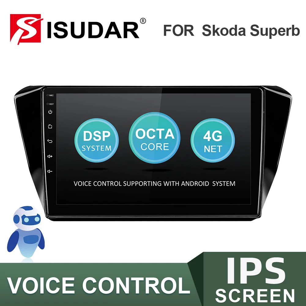 ISUDAR V57S Android Авторадио для Skoda Superb 3 2016-Автомагнитола с экраном GPS стереосистема CANBUS